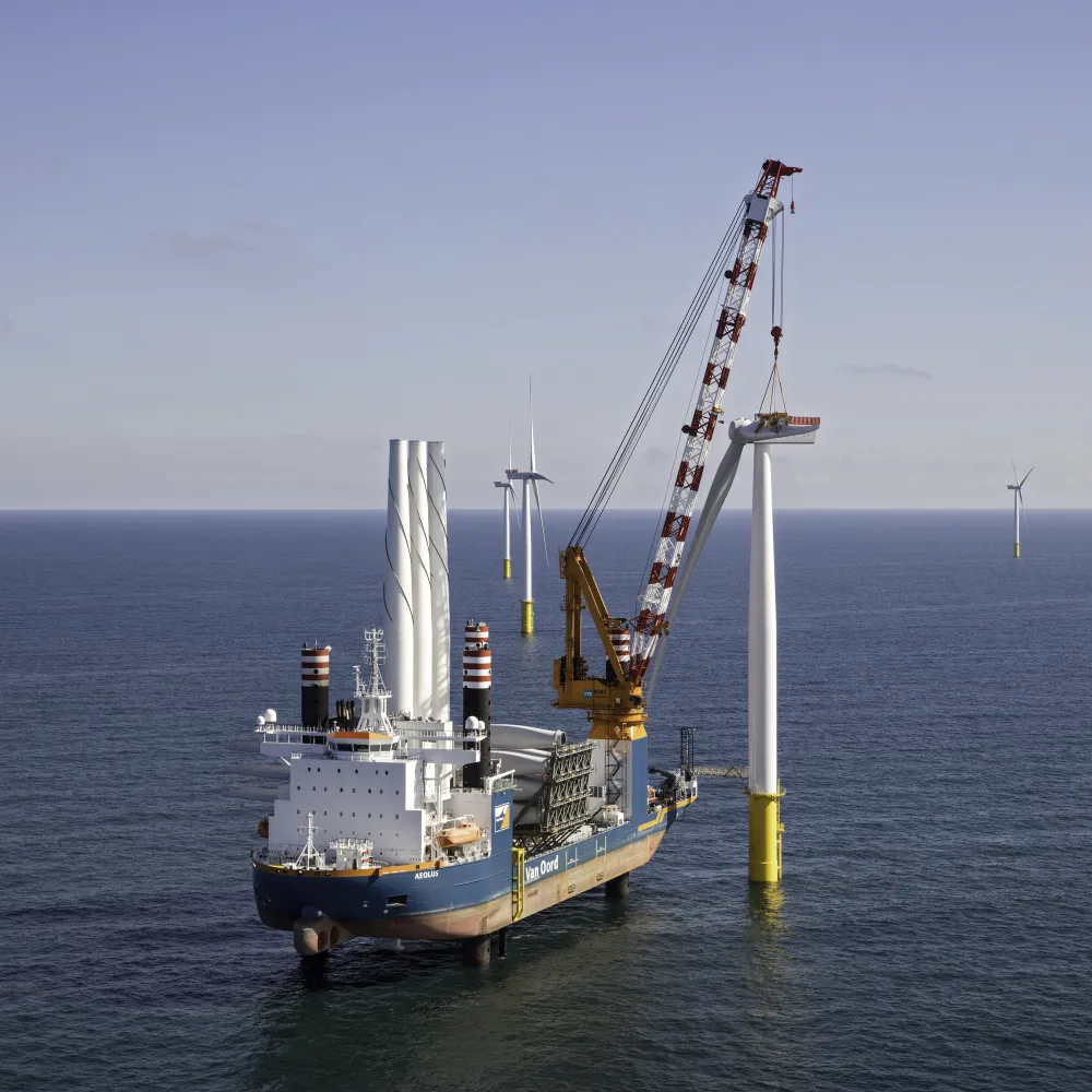 Bouw van een windturbine