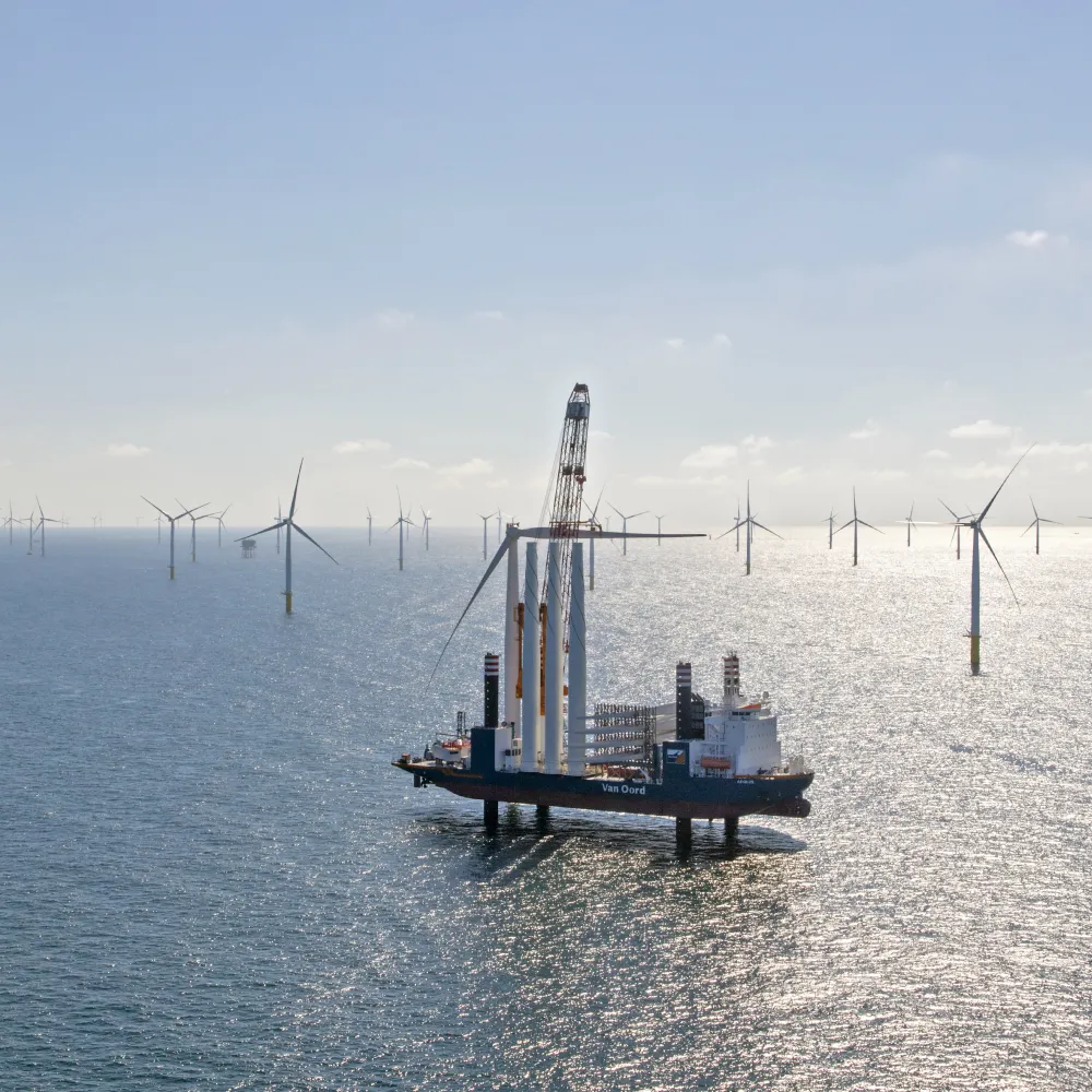 Bouw van een windturbine