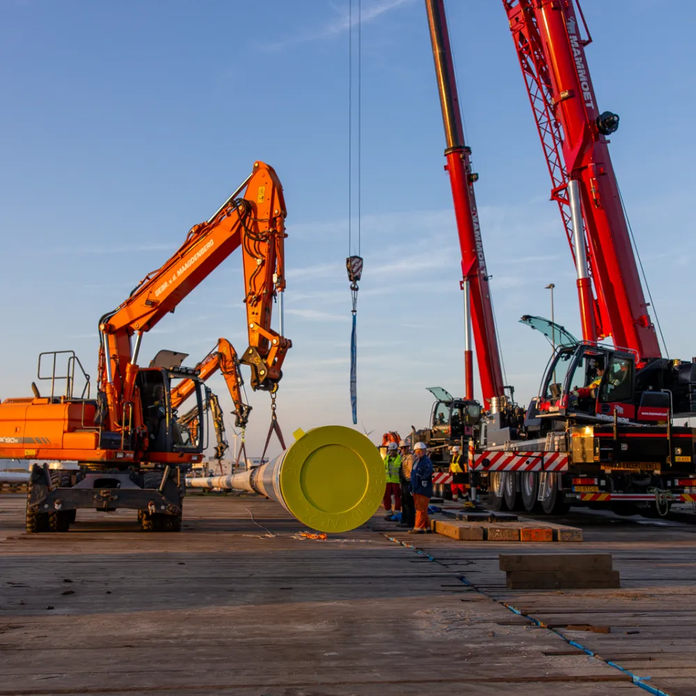 Werk aan buisleidingen met kranen