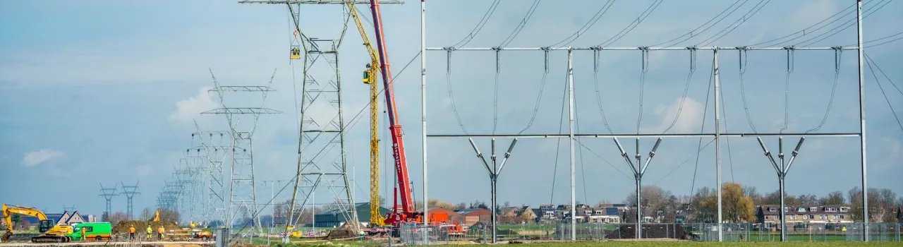 Werk aan het hoogspanningsnet