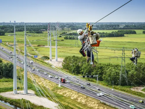 Werkzaamheden aan hoogspanningslijn