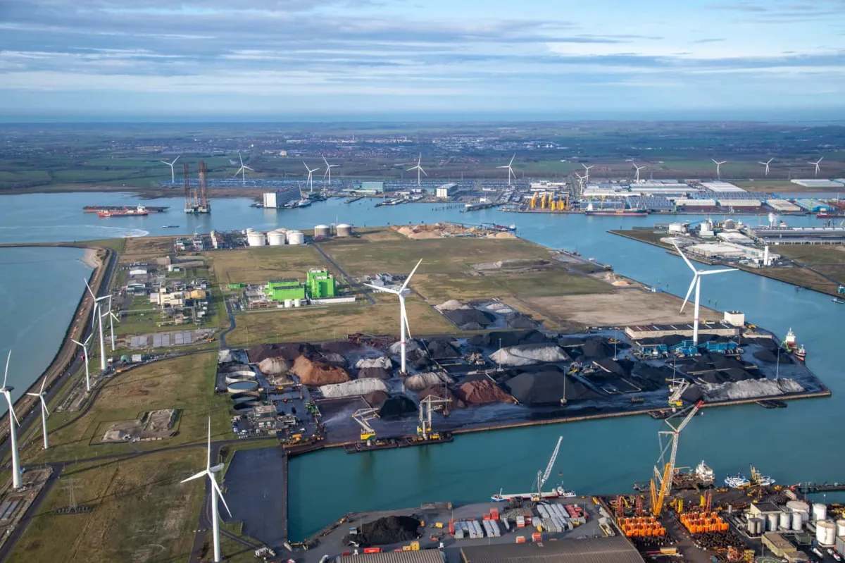 Luchtfoto van het Sloegebied
