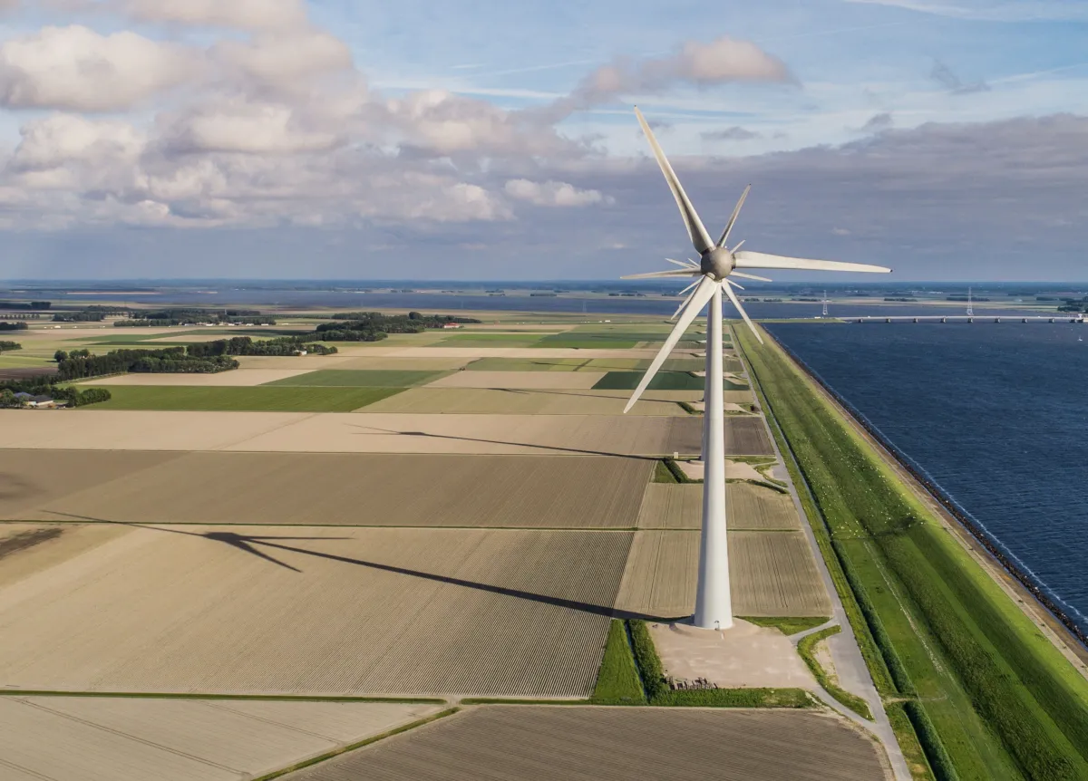 Windturbines op landbouwgrond