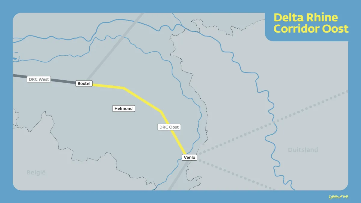 Kaart Delta Rhine Corridor Oost