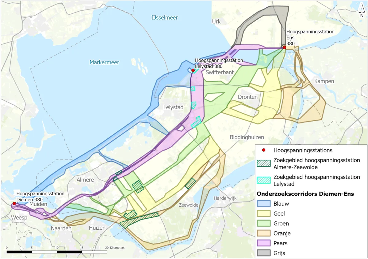Onderzoeksalternatieven HSV-380 kV Diemen - Lelystad - en - Ens